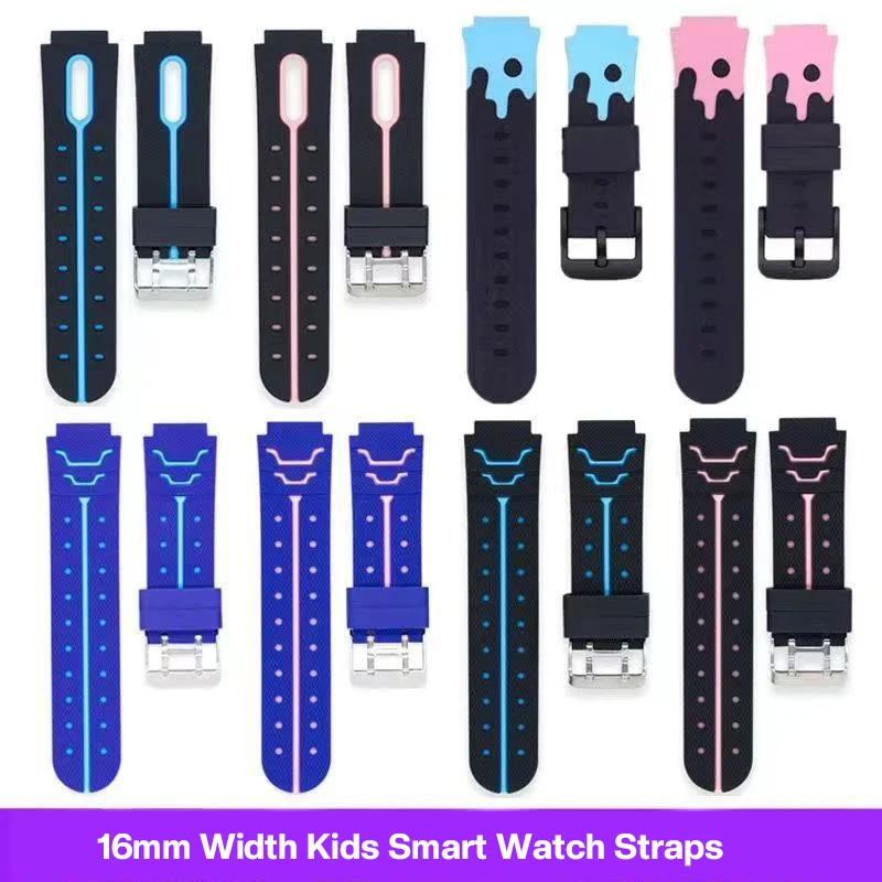 Cinturini Per Orologi Per Bambini Di Larghezza 16Mm Cinturini Per Orologi Gps Universali Con Orecchie Cinturino Per Orologio Per Bambini Per Q12 Q90 Q