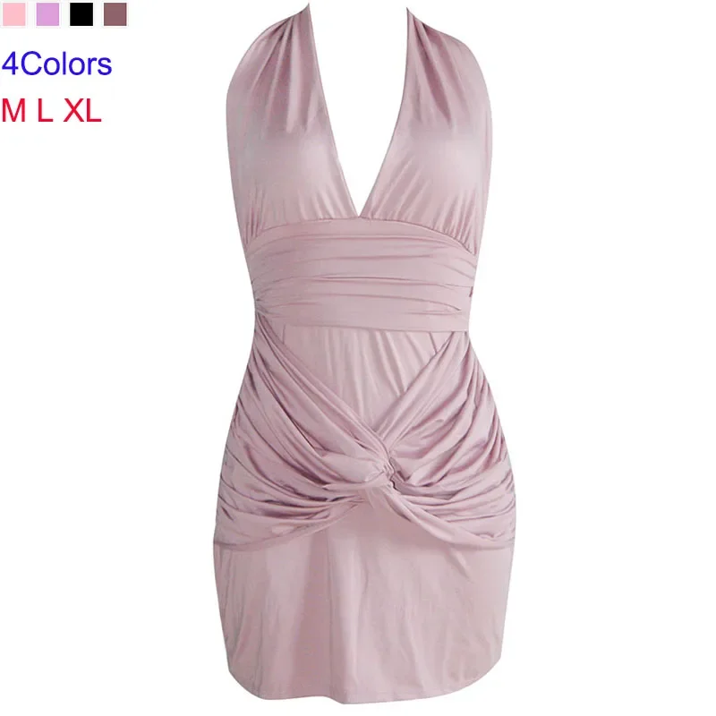 4 Colori Plus Size Nude Slinky Grecian Knot Twist Bodycon Mini Abito Sexy Profondo Scollo A V Night Club Party Dress M-Xl