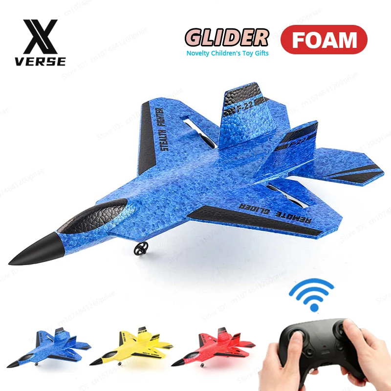 Rc Plane F22 Camouflage Grey Glider 2.4G Remote Radio Control Airples Su-35 Epp Foam Aircraft Su-57 Toys For Children