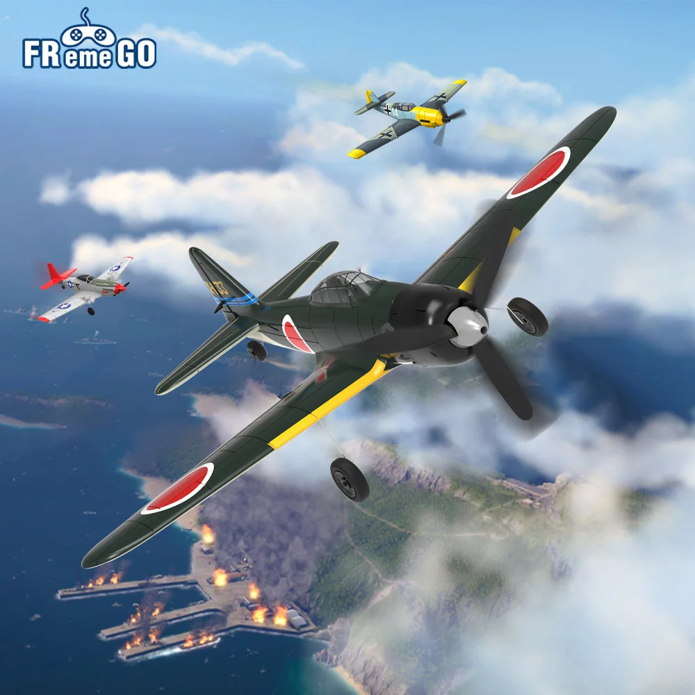 Fremego 400Mm Zero/Bf109/Spitfire/P40/P51D Mustang/F4U Corsair 4-Ch Rc Aereo 2.4G 6 Assi Rtf A6M Aereo Rc Fighter Toys Regali