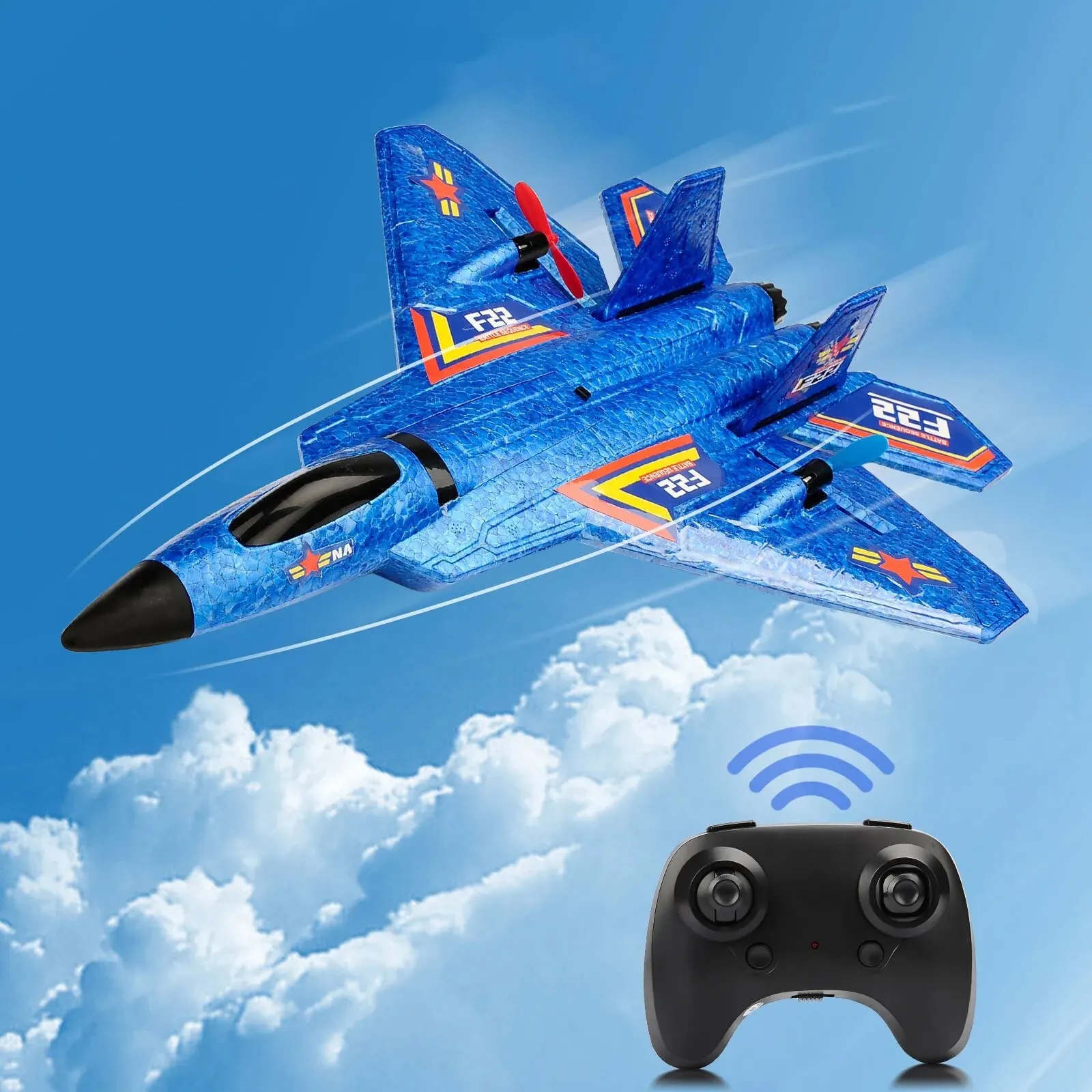 F22 Raptor Rc Plane 2.4G 2Ch Aliante Volante Telecomandato Con Luci A Led Epp Foam Airplane Toys For Children Gifts