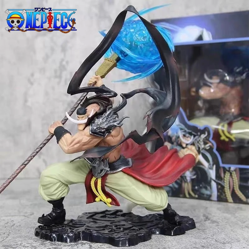 One Piece Anime Figure White Beard Edward Newgate Pop Max Action Figure Con Decorazioni Collezione Di Luce Statua Modello Bambini