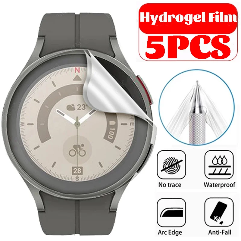 5Pcs Pellicola Protettiva Idrogel Per Samsung Galaxy Watch 5 Pro 45Mm Pellicola Salvaschermo Per Samsung Watch 5 40/44Mm Watch 5 Pro Film