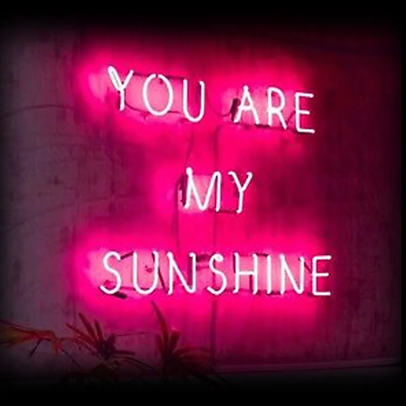 Insegna Al Neon You Are My Sunshine Neon Light Sign Home Bedroom Decor Arcade Icon Light Real Glass Handcraft Lamp Wall Estetica Room