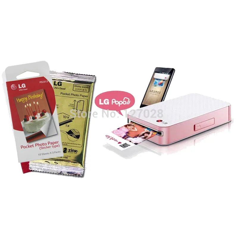Freeshipping Wtsfwf 30 Pz/Borsa Zink Pocket Photo Printer Paper Mobile Photo Printer Paper Per Lg Pd233 Pd239 Pd259 Pd269 Pd261