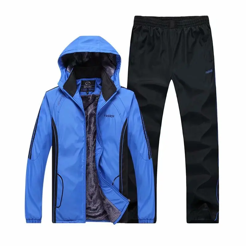 Vestito Di Sport Invernali Uomini All'Aperto Sportswear Caldo Camping Coat 2 Pezzo Di Stile Addensare Giacca A Vento Termico Escursionismo Giubbotti T