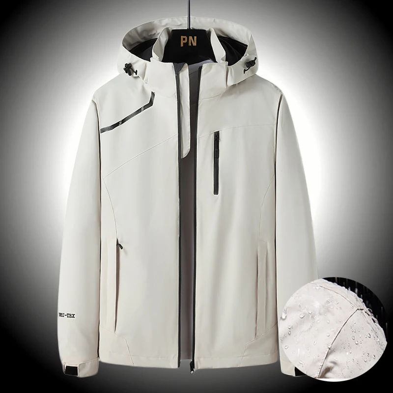 Uomini Autunnali Giacca A Vento Impermeabile Uomini Cappotti Con Cappuccio Giacca Da Uomo Da Campeggio Primavera Cerniera Tasca Casual Moda Sport All'