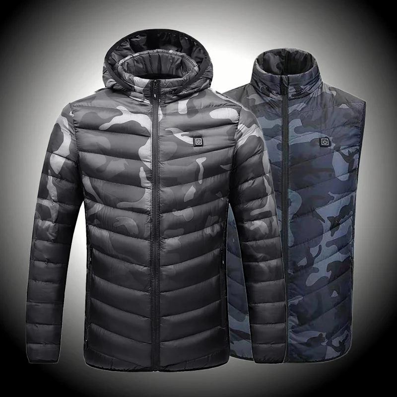 Giacca Riscaldante Da Trekking Invernale Da Uomo Giacche Invernali Da Uomo Riscaldate Elettriche Usb Con Felpe Con Cappuccio Giacche Mimetiche In Coto