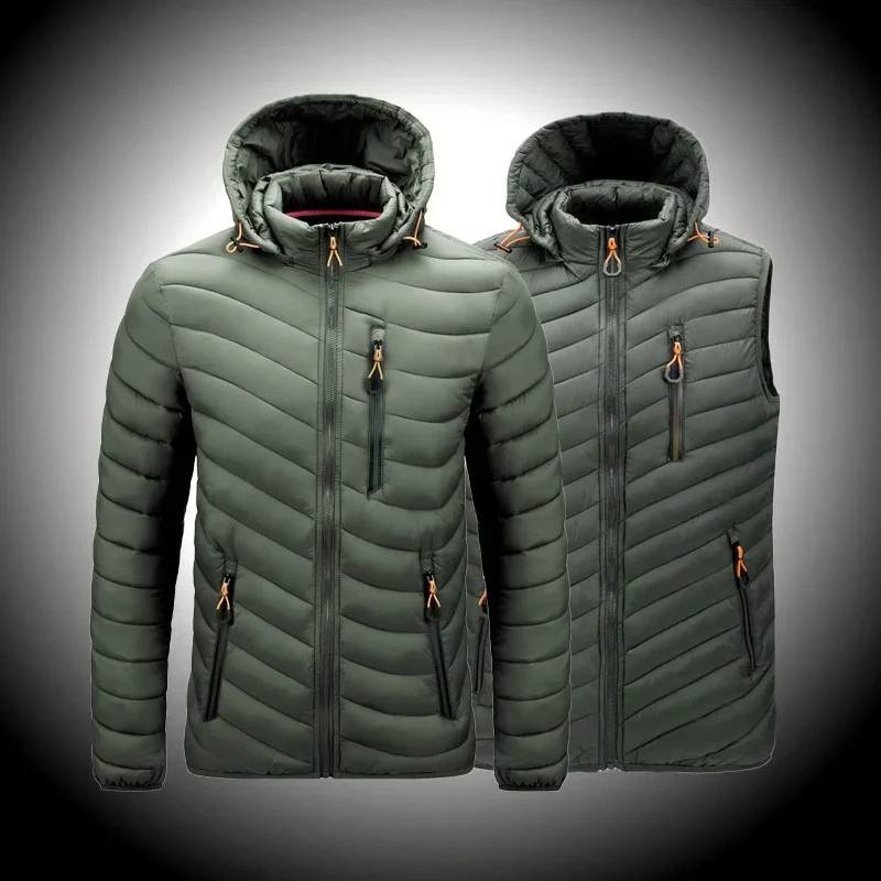 Escursionismo Uomo Giacche Invernali Con Cappuccio Cappotti Termici Da Uomo Parka Invernali Piumino In Cotone Antivento Pesca All'Aperto Giacche Da Uo