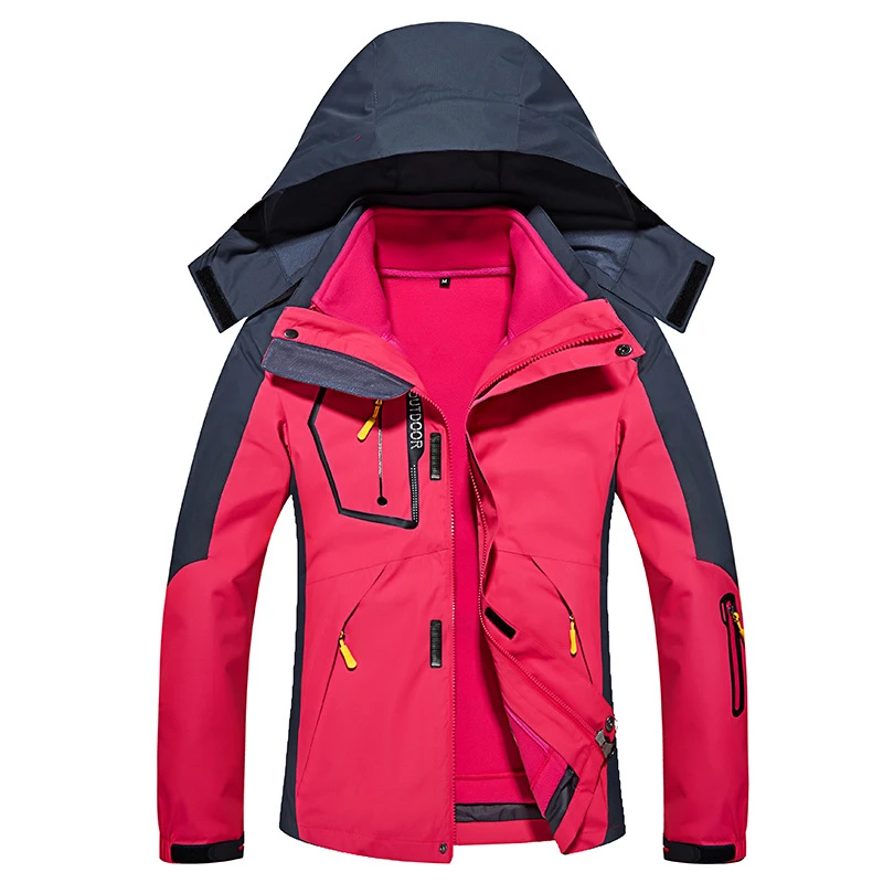 Inverno 2 Pezzi All'Interno Di Giacche Da Trekking Da Donna Imbottite In Cotone Sport All'Aria Aperta Impermeabile Termico Sci Campeggio Arrampicata G