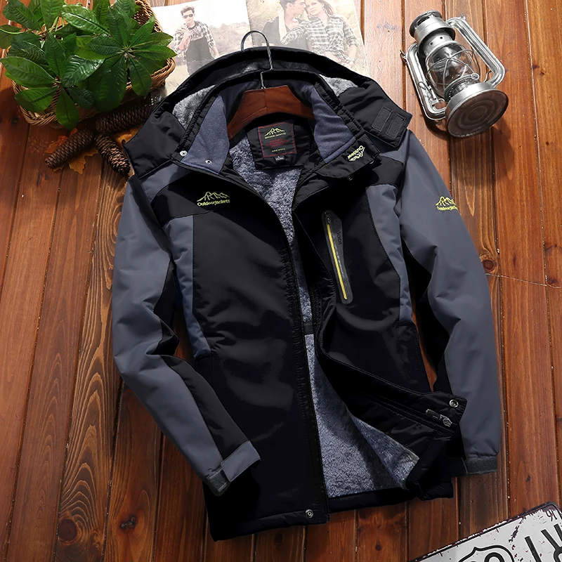 9Xl Giacche Da Trekking All'Aperto Da Uomo Invernali Di Grandi Dimensioni Abbigliamento Da Viaggio In Montagna Impermeabile Trekking Pesca Caccia Sci 