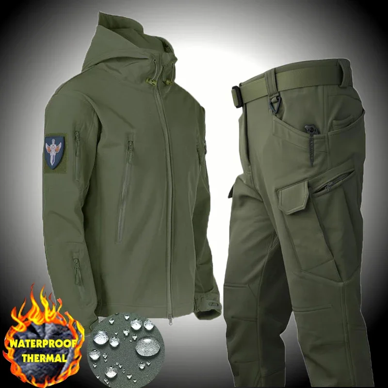 Set Impermeabili Autunnali Giacca Da Uomo Invernale Set Da 2 Pezzi Giacca Termica Cappotto Da Uomo Giacca Da Uomo Invernale Antivento Tute Da Trekking