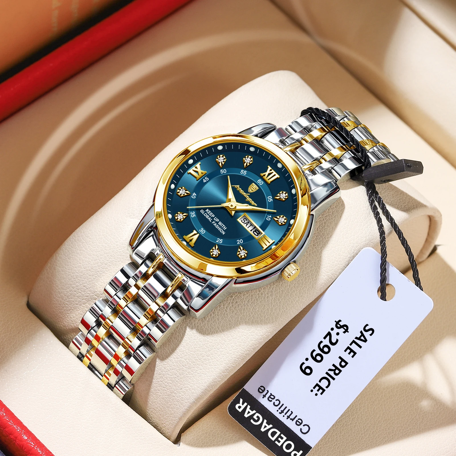 Orologio Da Polso Da Donna Poedagar Orologio Da Donna Al Quarzo Di Lusso Orologio Da Donna Con Data Luminosa In Acciaio Inossidabile Impermeabile