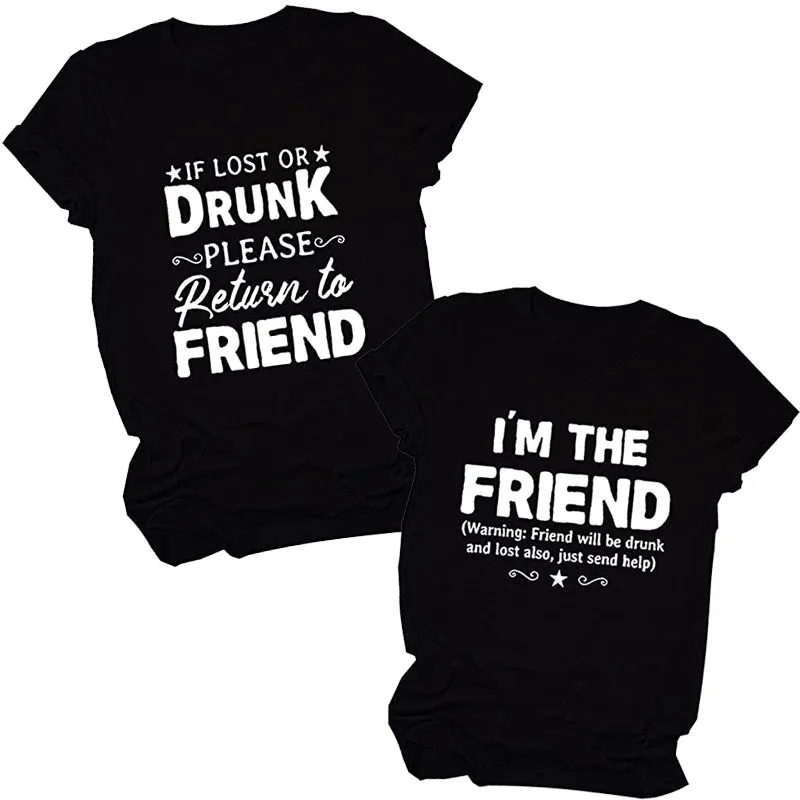 Se Si Perde O Si Beve Si Torna Agli Amici, Sono Amico Magliette Grafiche Abbigliamento Donna Regali Per Besties