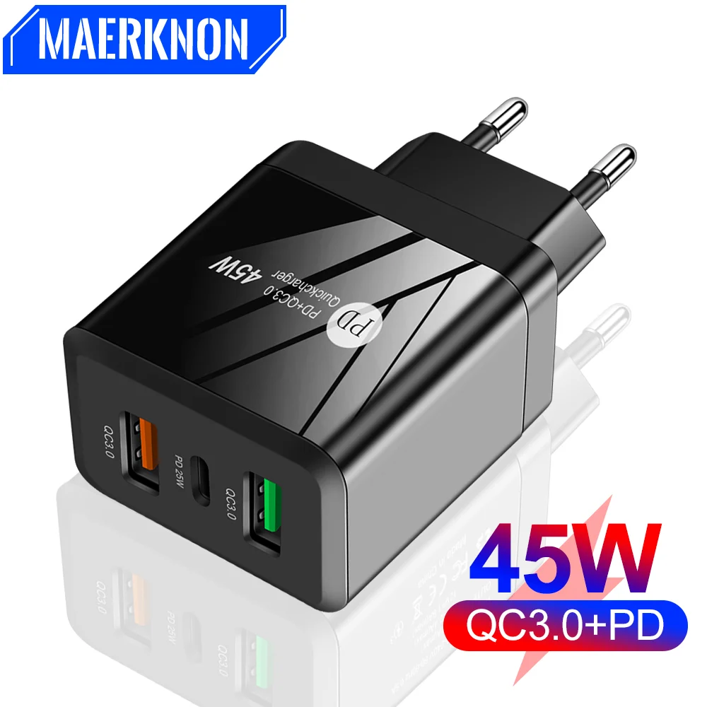 Caricabatterie Usb Pd 45W Adattatore Per Caricabatterie Per Telefono Cellulare A Ricarica Rapida O Iphone 14 13 Pro Max Xiaomi 13 Caricabatterie Rapid