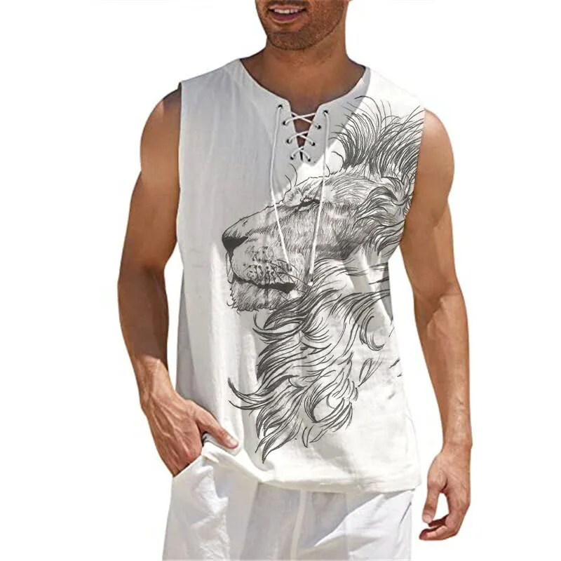 Letnia Moda Mapa Ska Lniana Koszulka Ze Sznurkiem Dekolt W Serek Bez Rappawawawa Hawajska Nadmorska Plah20A Street Casual Gym Slim Top