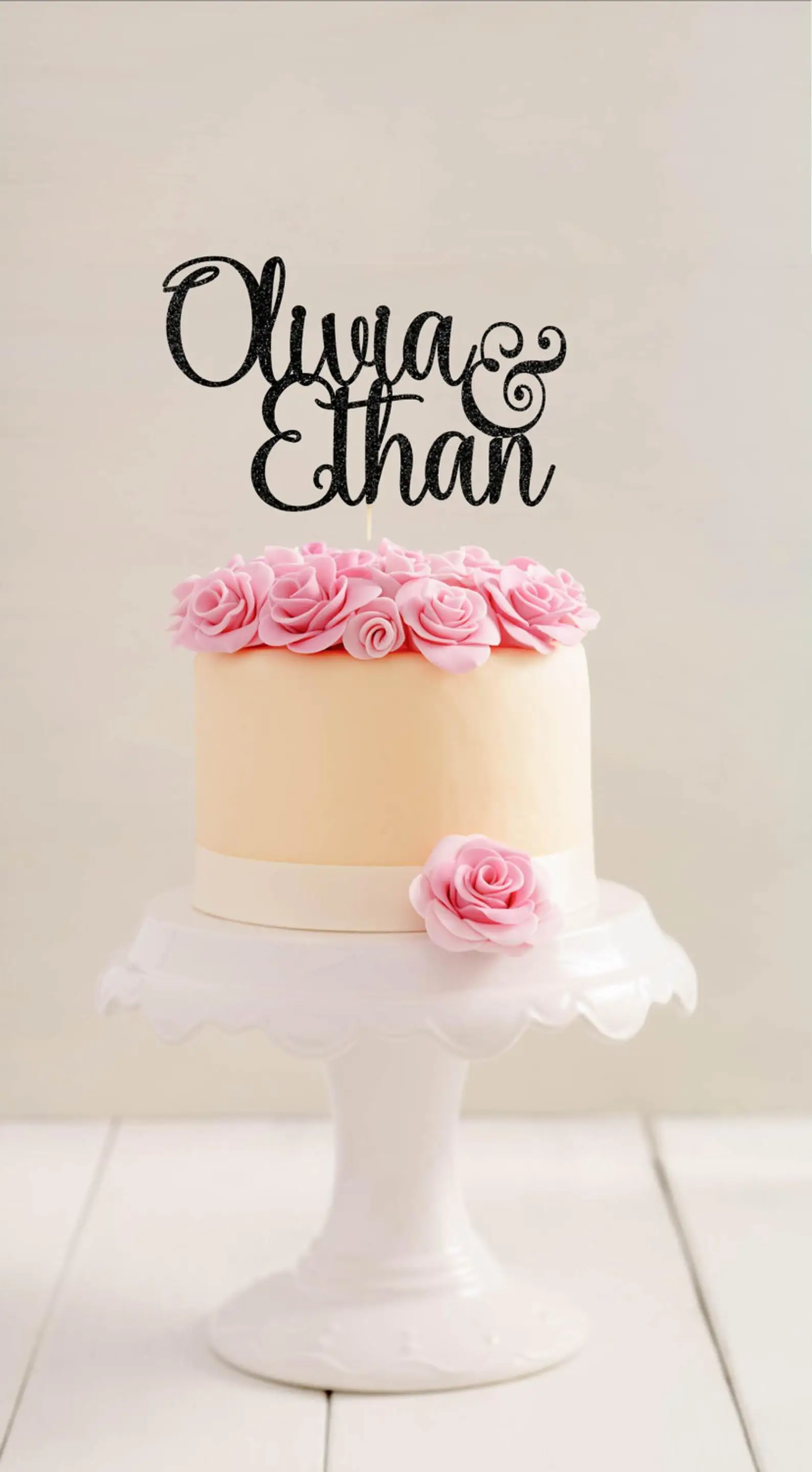 Personalizzato Wedding Cake Topper, Di Fidanzamento Cake Topper, Glitter Wedding Cake Topper, Bridal Shower Cake Topper, Nome Della Torta Topp