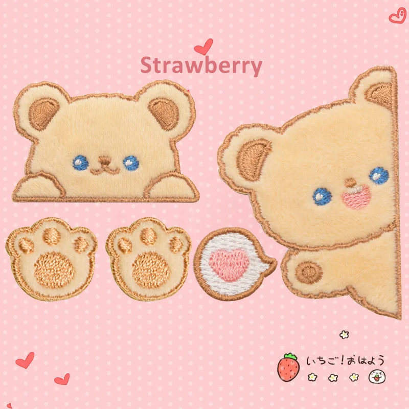 Simpatico Cartone Animato Orso Patch Ferro Su Toppe Ricamo Naszywki Na Ubrania Toppe Vestiti Parches Bordados Pegatinas Ropa Plancha
