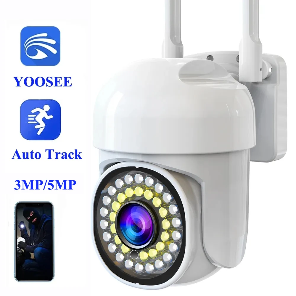 Yoosee Hd Ip Camera 3Mp 5Mp Wifi Ptz Camera Outdoor Security Wifi Camera Motion Detection Auto Tracking Telecamera Ip Audio Bidirezionale