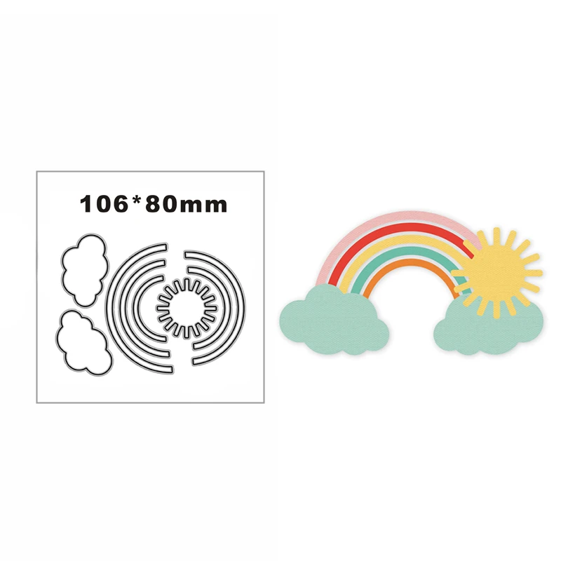 New Rainbow Cloud Sun Metal Cutting Die Scrapbook Template Cutting Card Making Decorativo Relief Photo Album Artigianato Fai Da Te
