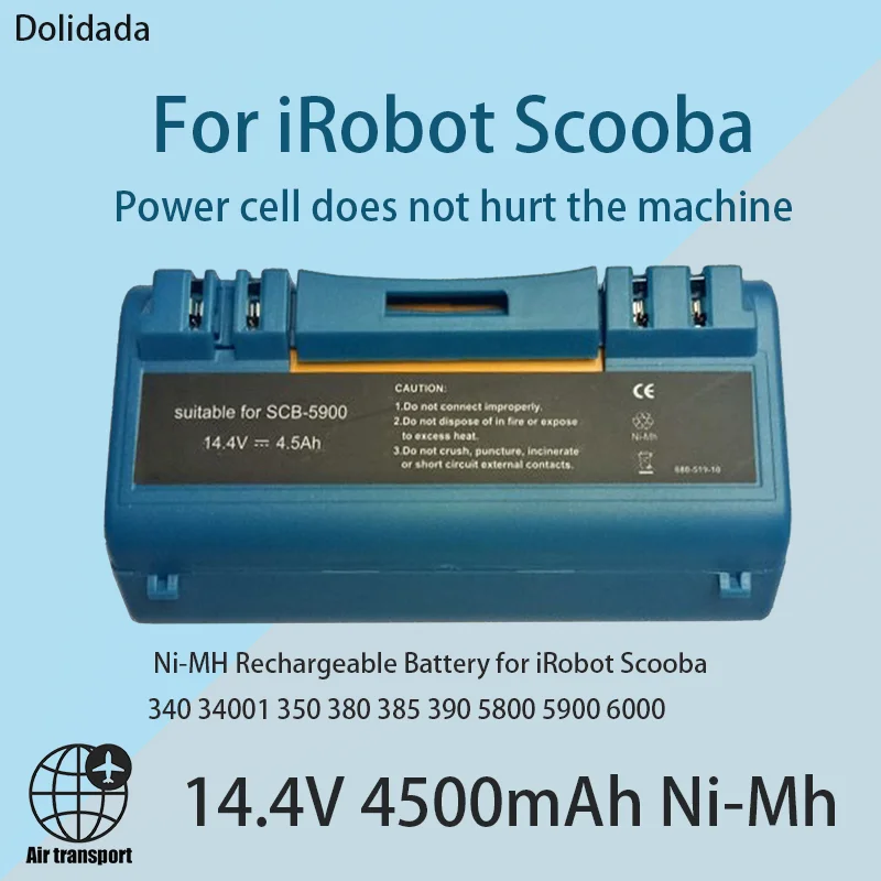 Spedizione Gratuita Ew Aspirapolvere Batteria 14.4V 4500Mah Ni-Mh Batteria Ricaricabile Per Irobot Scooba 340 34001 390 5800 5900 6000