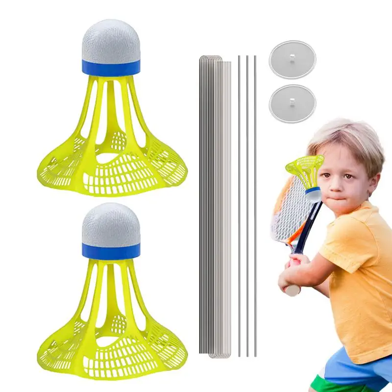 Badminton Trainer Fun Badminton Solo Trainer Kids Con Incandescente Badminton Luminescente Nelle Palle Da Badminton Notturne Per L'Allenamento