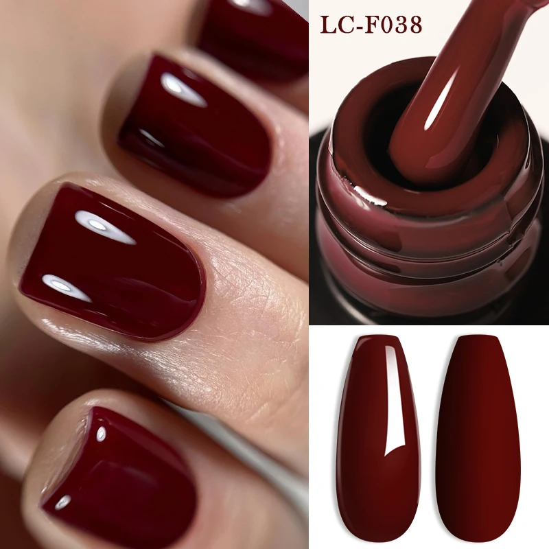 Lilycute 7Ml Smalto Per Unghie Gel Rosso Vino Scuro Autunno Inverno Smalto Gel Ibrido Smalto Semi Permanente Soak Off Uv Nail Arts Manicure