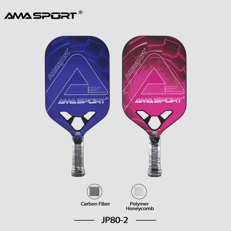 Amasport Pickleball Paddles Leggero Fibra Di Carbonio Termoformato Durevole Bordo Ragazzo Blu Ragazza Rosa Palas De Padel
