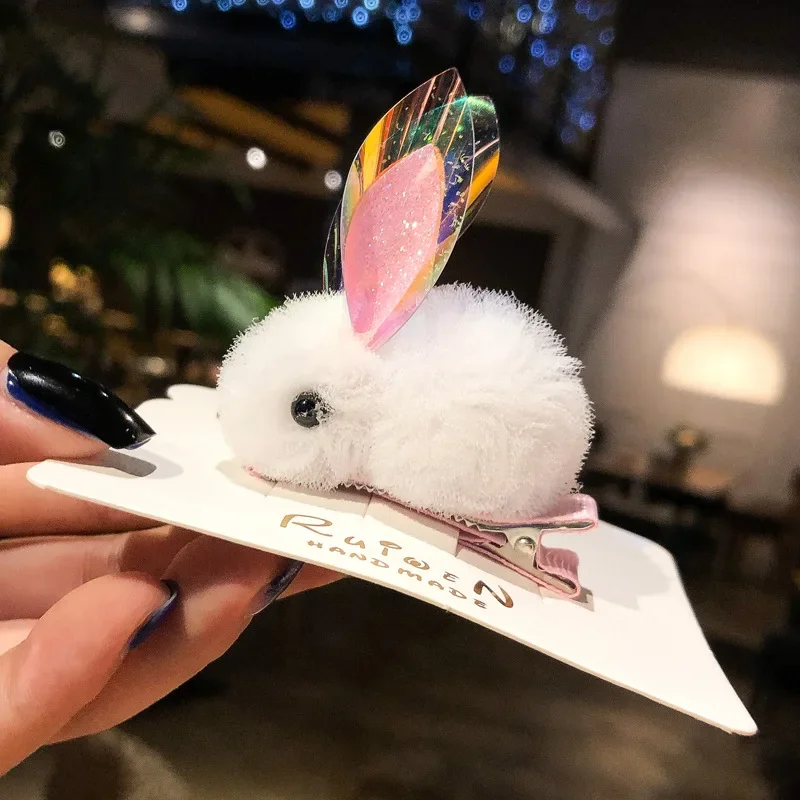 Fermagli Per Capelli Pince Cheveux Fille Accessori Per Ragazze Kpop Mollette Capelli Furry Grampo De Cabelo Cheveux Cabelo Coniglio Coreano