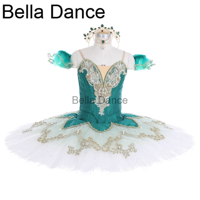 Green La Esmeralda Variation Classic Professional Ballet Tutu Costumes For Woman Bt2068