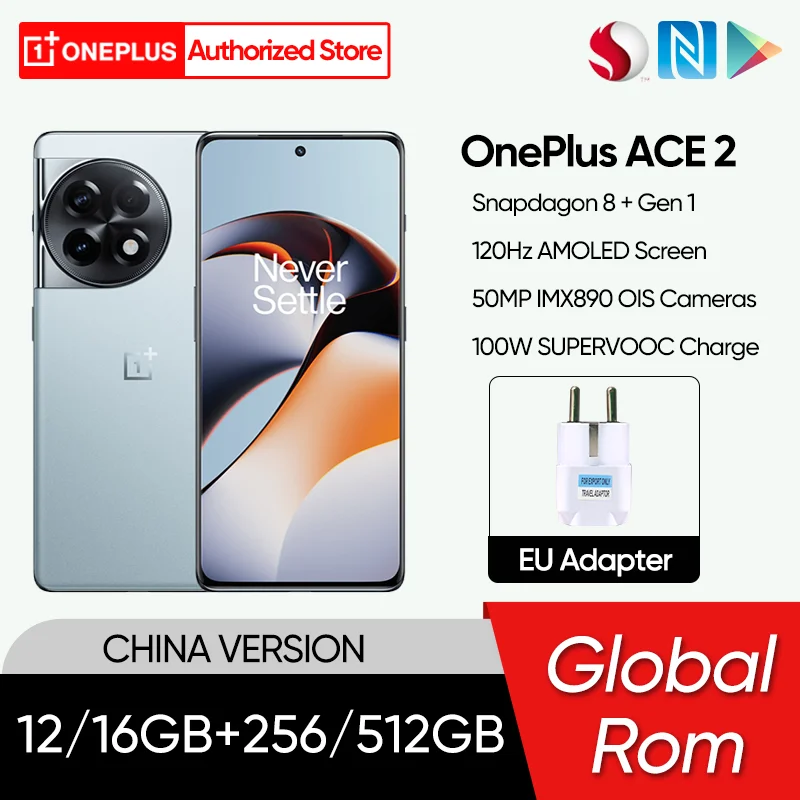 Nuovo Arrivo Oneplus Ace 2 5G Snapdragon 8 Gen 1 6.74 ''Amoled Display 100W Supervooc Charge Android 11R