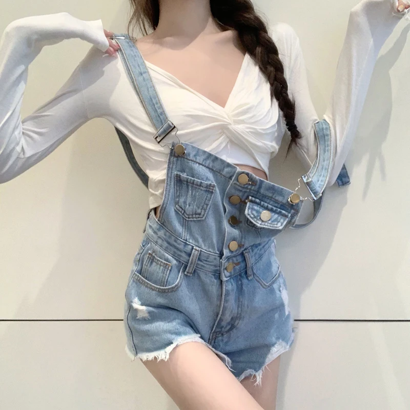 Pagliaccetti Estivi Donna Tute In Denim Tute Corte Per Donna Tute Corte In Cotone Roupas Feminina Peto Vaquero Mujer