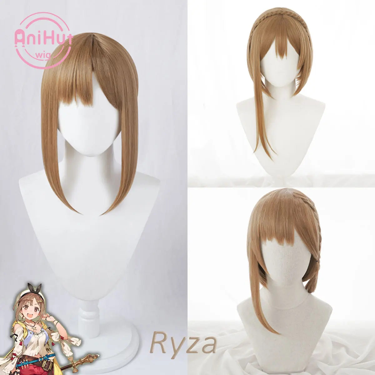 【Anihut】Reisalin Stout Ryza Parrucca Gioco Di Atelier Ryza: Mai Buio E Il Segreto Rifugio Cosplay Dei Capelli Reisalin Stout Ryza Cosplay