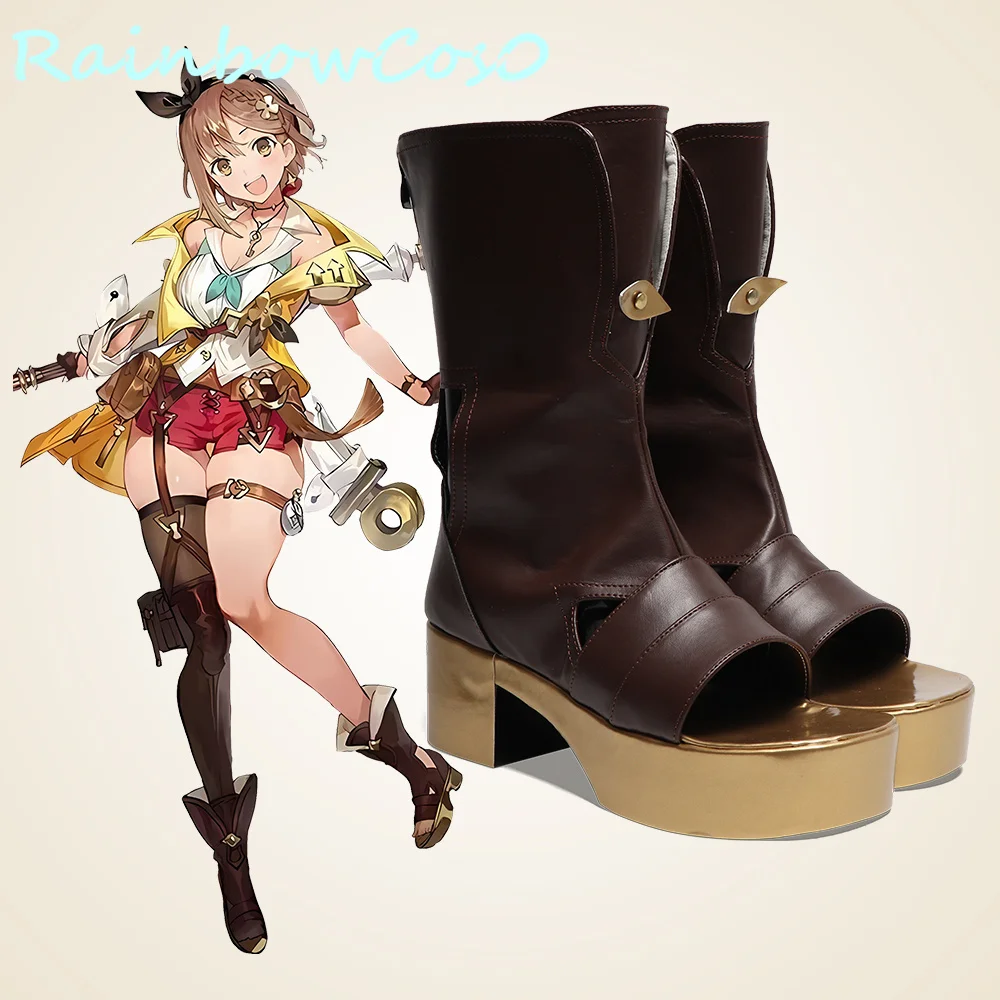 Reisalin Stout Ryza Atelier Ryza: Ever Darkness The Secret Hideout Cosplay Shoes Stivali Gioco Anime Party Halloween W3325