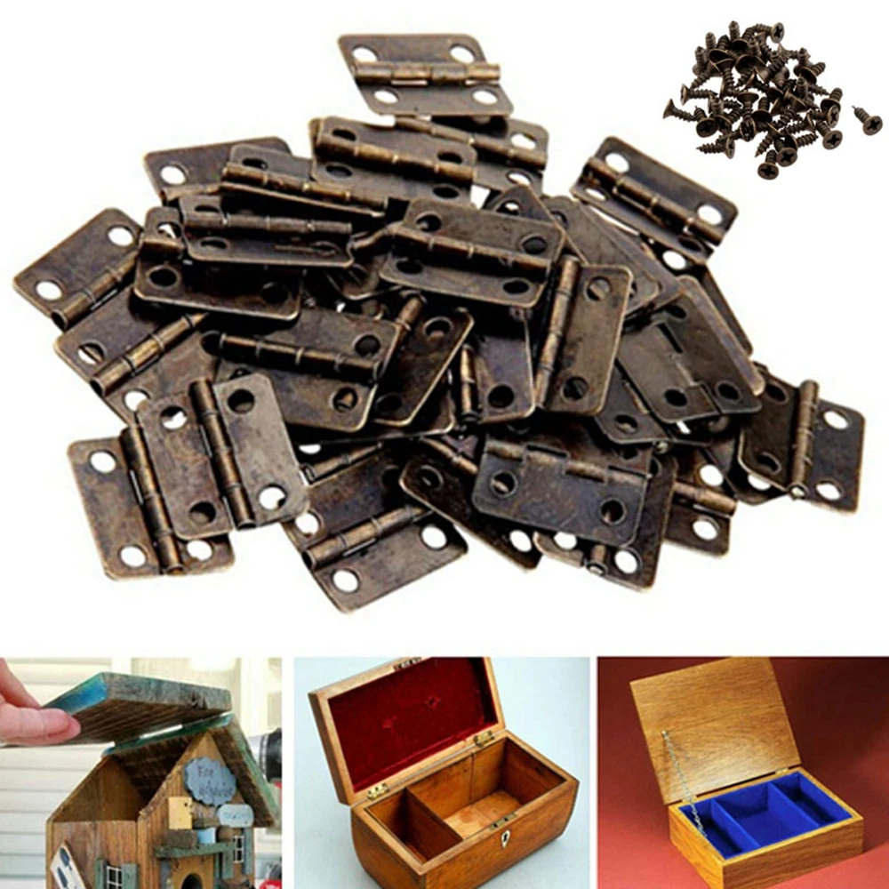 Mini Cerniere In Metallo Cerniere Per Porte Retrò Cerniera Con Viti Cerniere Per Mobili Hardware Strumento Per Artigianato Fai-Da-Te