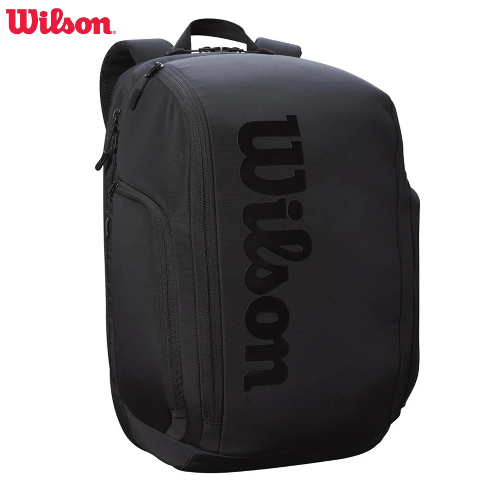 Borsa Da Tennis Wilson Roger Feder Black Pro Staff V13 Zaino Da Tennis Super Tour Team Per 2 Racchette Con Scomparti Isolanti