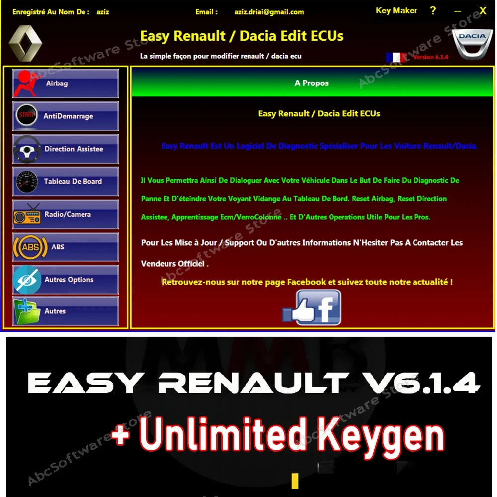 Easy Renault 6.14 Software Per Renault Ecu Programmer Clear Crash Airbag Card Keys Uch Cleaner Funziona Con Obdlink Renolink