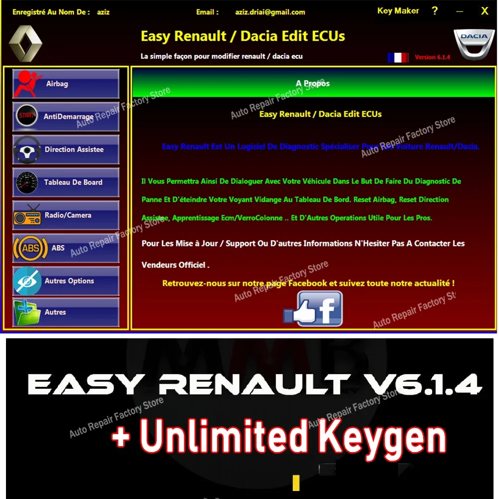 Easy Renault 6.1.4 Software Per Renault Ecu Programmer Clear Crash Airbag Card Keys Uch Cleaner Funziona Con Obdlink Renolink