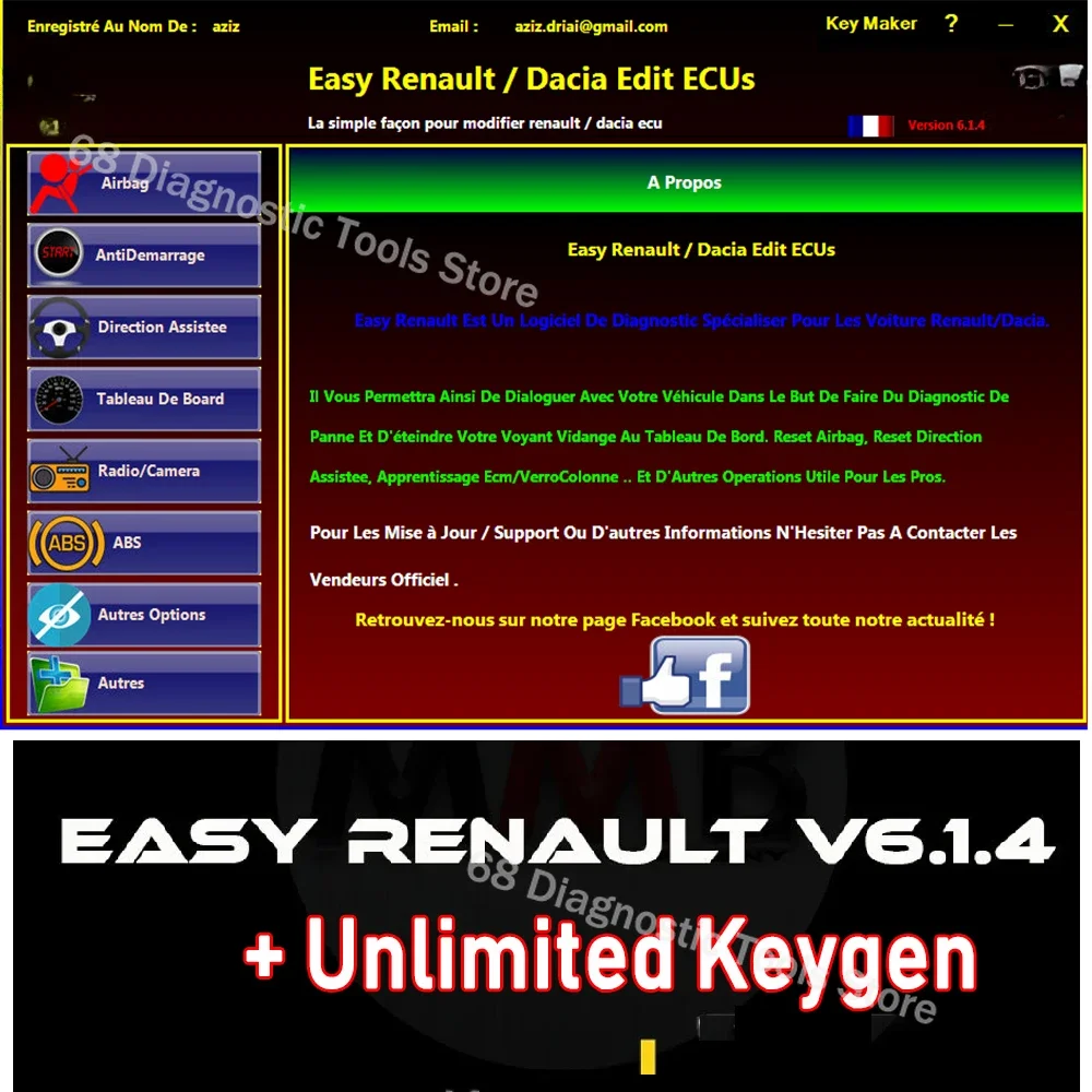 Easy Renault 6.14 Software Per Renault Ecu Programmer Clear Crash Airbag Card Keys Uch Cleaner Funziona Con Obdlink Renolink