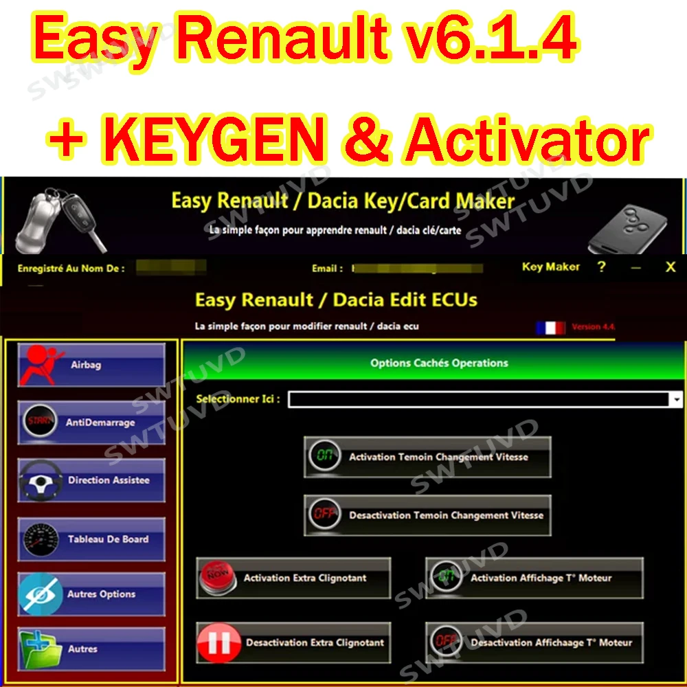 Easy Renault 6.1.4 Software Per Renault Ecu Programmer Clear Crash Airbag Card Keys Uch Cleaner Funziona Con Obdlink Renolink