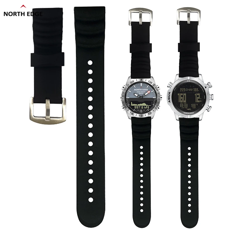 North Edge 24Mm Fishing Diving Smart Watch Cinturino Di Prolunga Antiscivolo In Silicone Gavia Aqua Dive Cinturino Lungo Per Orologio