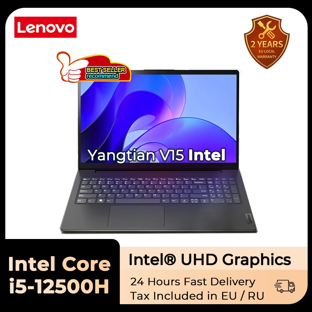 2023 Lenovo Yangtian V15 Laptop Intel Core Uhd Graphics I5-12500H 16Gb Ram 512Gb/1Tb Ssd 15.6 Pollici Fhd 300Nits Screen Notebook