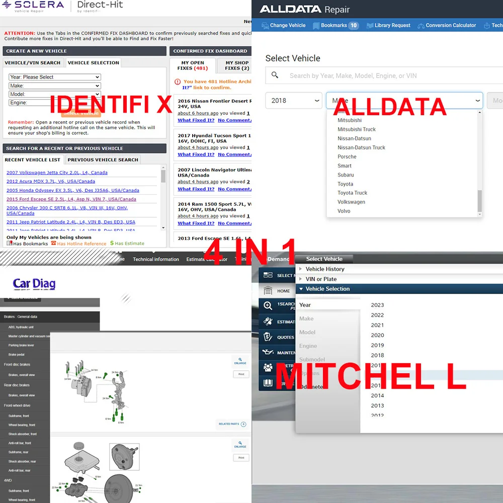 2024 Software Di Riparazione Automatica Per Alldata Auto Data Identifix Amazonel Account Online Smartphone Computer Login Per Un Anno