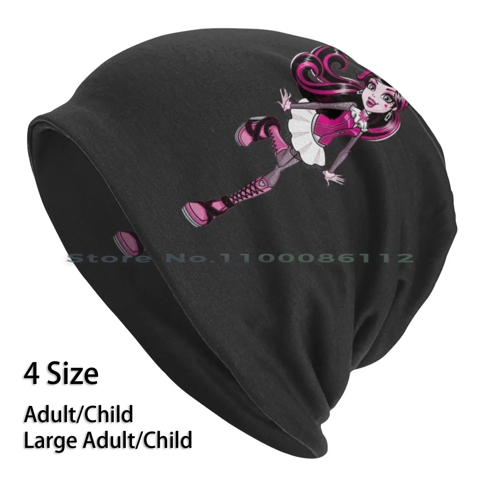 Monster High Draculaura Reboot Series Y2K Kidcore 2000S 00S Berretti Cappello Lavorato A Maglia Monster High Draculaura Vampire Kidcore