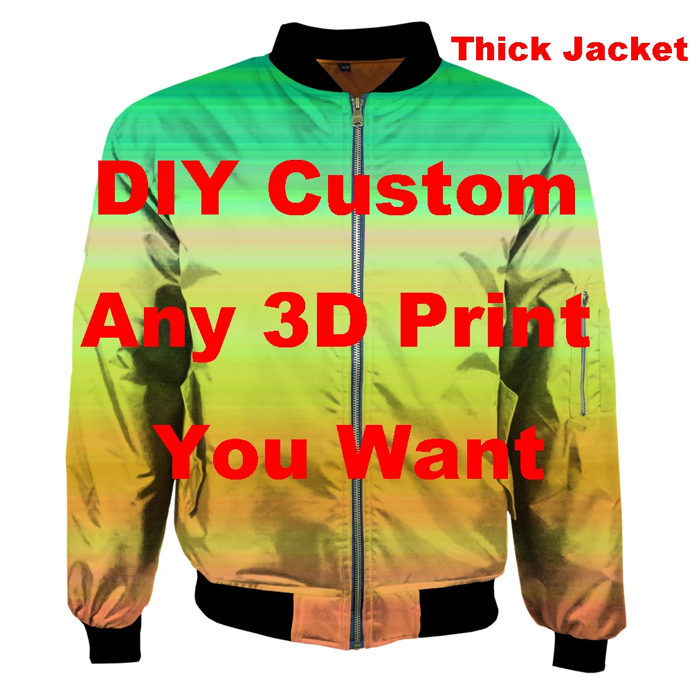 Fai Da Te Personalizzato Il Tuo Giubbotto Bomber Con Stampa 3D Taglia Usa Cappotto Spesso Invernale Giacca Da Volo Con Cerniera Uomo Unisex Casual Har