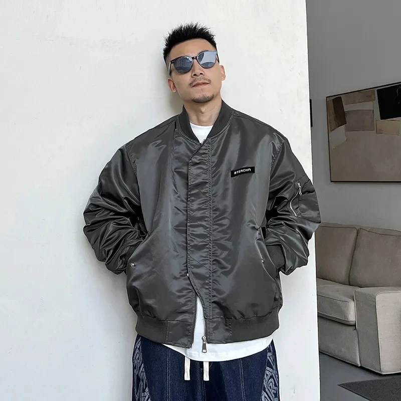Capispalla Autunnali Moda Americana Vintage Pilot Giacche Da Baseball Uomo Primavera Streetwear Allentato Cargo Top Coat Bomber Jacket Men