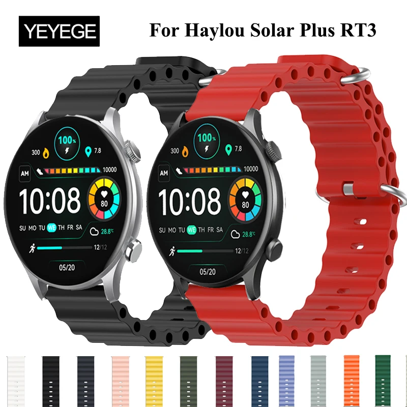 Cinturino In Silicone Oceanico Per Haylou Solar Plus Rt3 Smartwatch Bracciale Correa Per Haylou Rt2 Solar Plus Rt3/Haylou Gts Cinturino