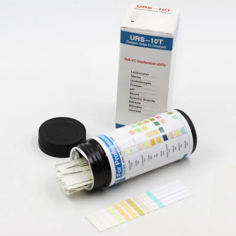 100 Strisce Urs-10T Urinalysis Reagente Strisce 10 Parametri Urine Striscia Di Leucociti, Nitriti, Urobilinogen, Proteine, Ph, Bloo