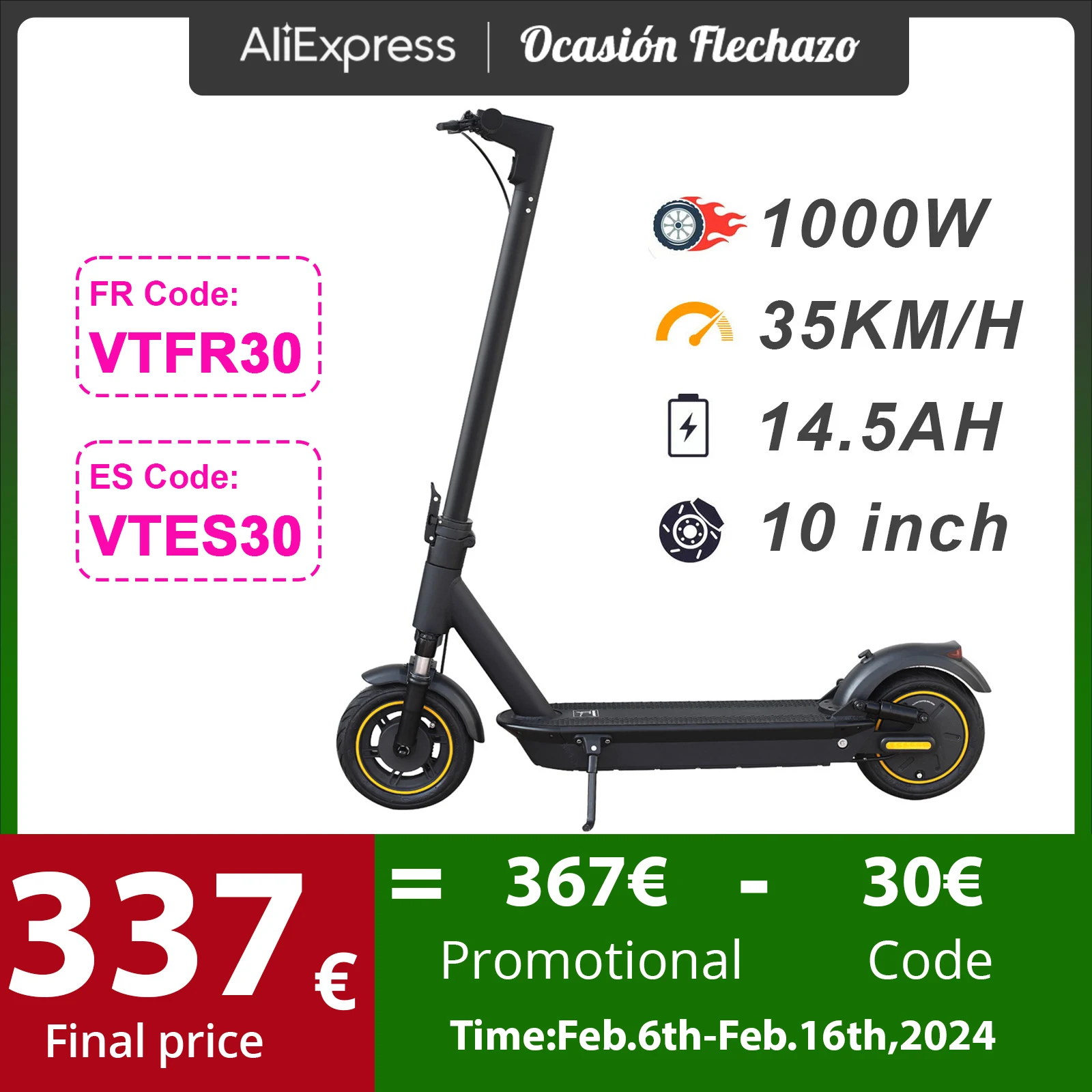 Juicease 1000W Scooter Elettrico 42 V14.5Ah Batteria Adulti App Smart 10 Pollici Air Tire Escooter Shock Absorption Free Scooter Bag