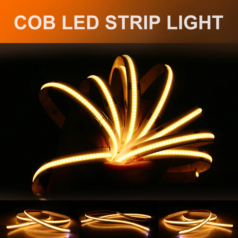 Gledopto Dc24V Cob Led Strip Light 5M 420Led/M Flex Warm White Light Ip20 Dimmerabile Funziona Con Alexa Echo Plus Smarttings Rf